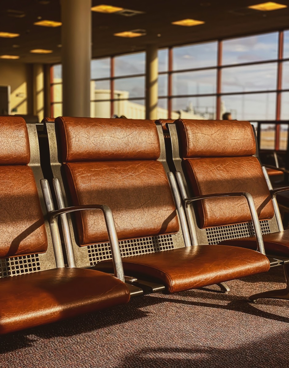 Airport waiting area with seats - flight delay compensation guide