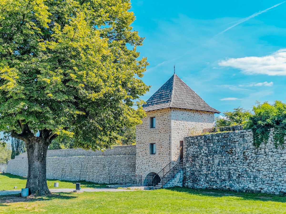 Stone tower and curtain wall of Kastel fortress, Banja Luka, Bosnia and Herzegovina