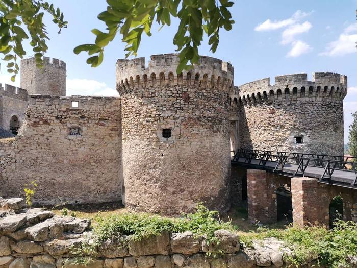 Kalemegdan Fortress under blue sky, Belgrade, Serbia