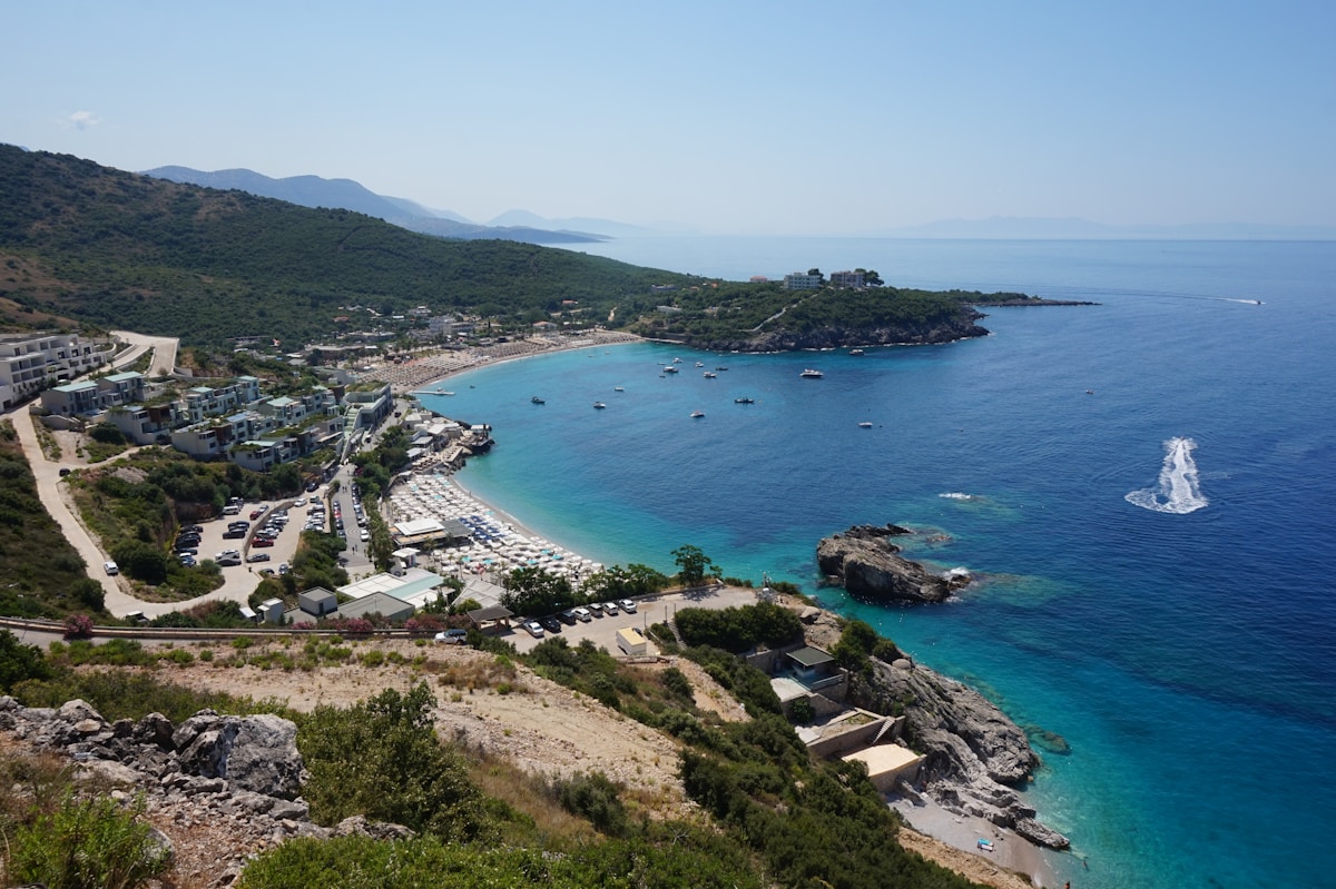 Beach on the Albanian Riviera at Jale, Albania