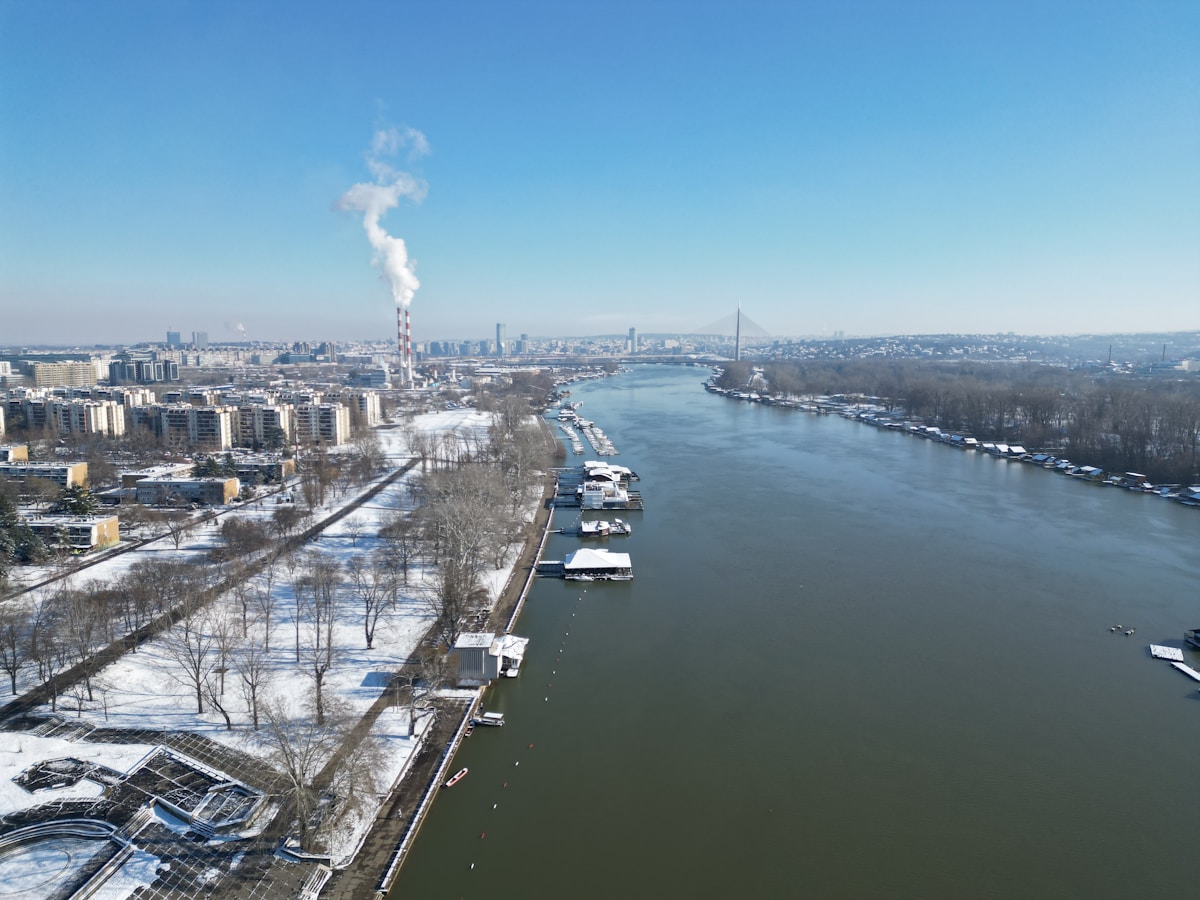 Belgrad Stadtpanorama an der Save und Donau, Serbien