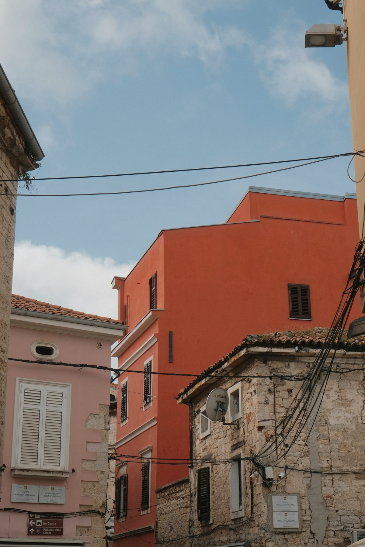 Colourful buildings in Pula, Istria, Croatia