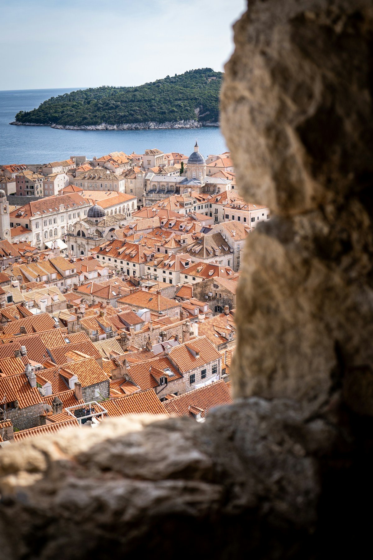 Red rooftops of Dubrovnik old town beside the Adriatic, Croatia