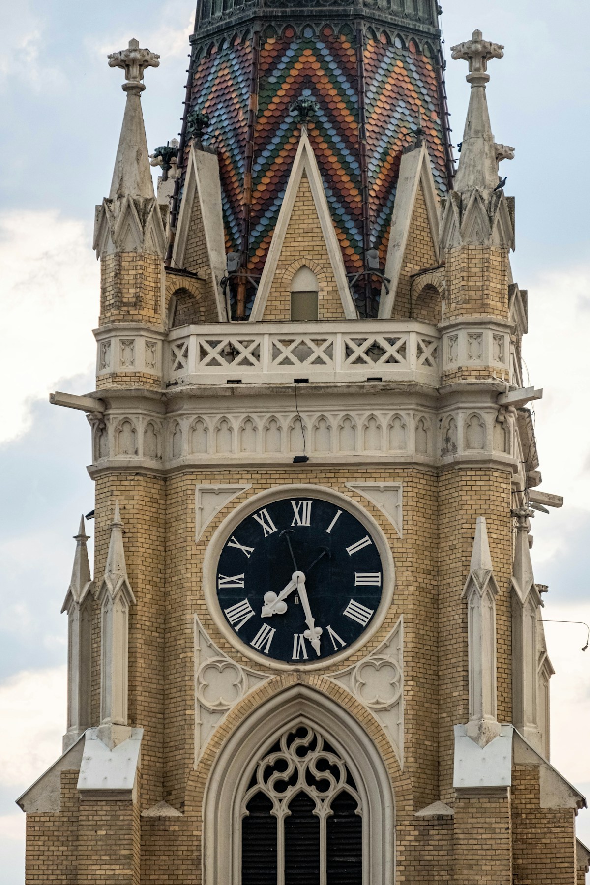 Large clock tower in Novi Sad, Serbia