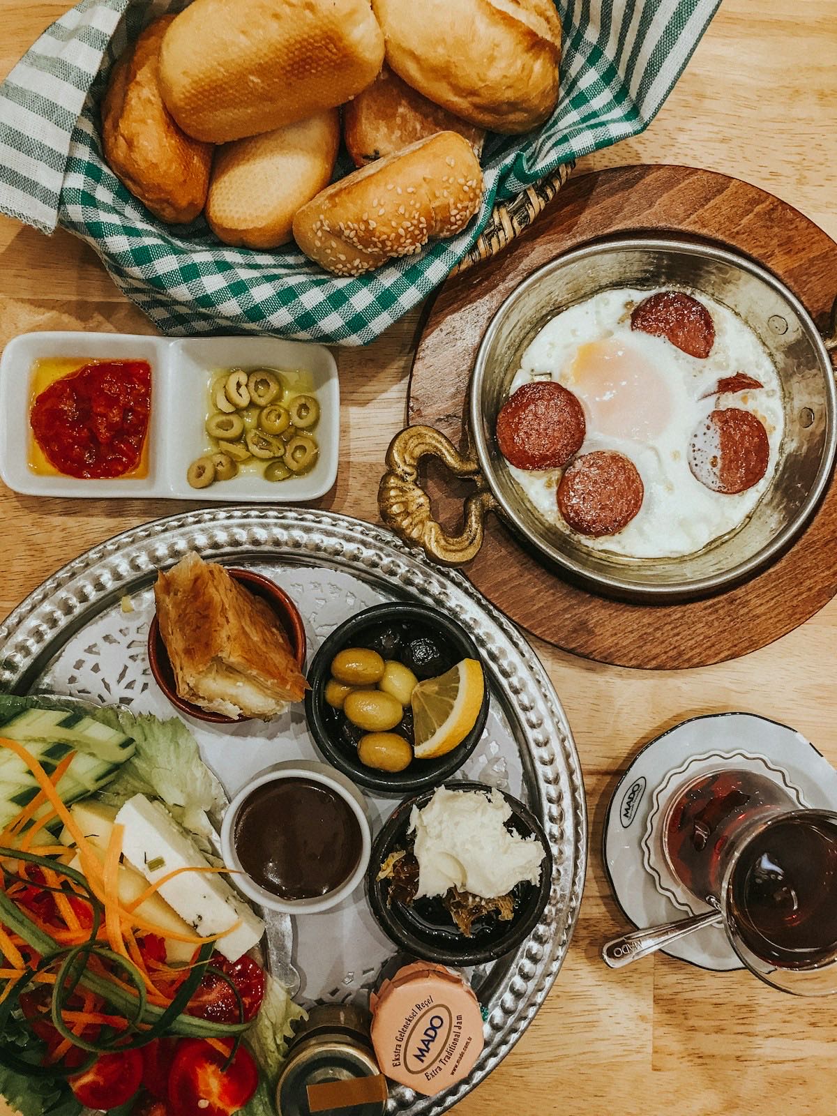 Traditional coffee and snack tray, Balkan cafe culture