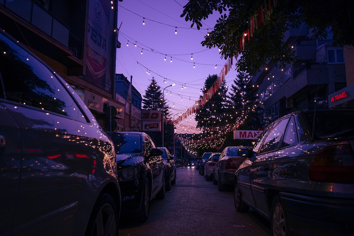 Street in central Pristina, Kosovo