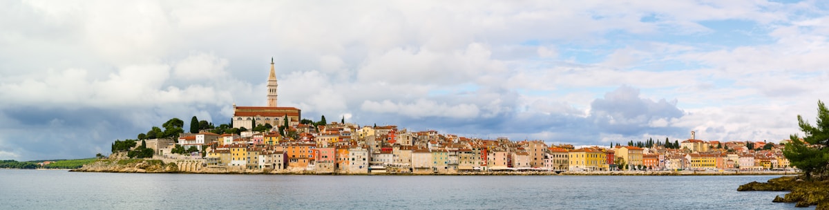 Traditional buildings beside the water in Rovinj, Croatia